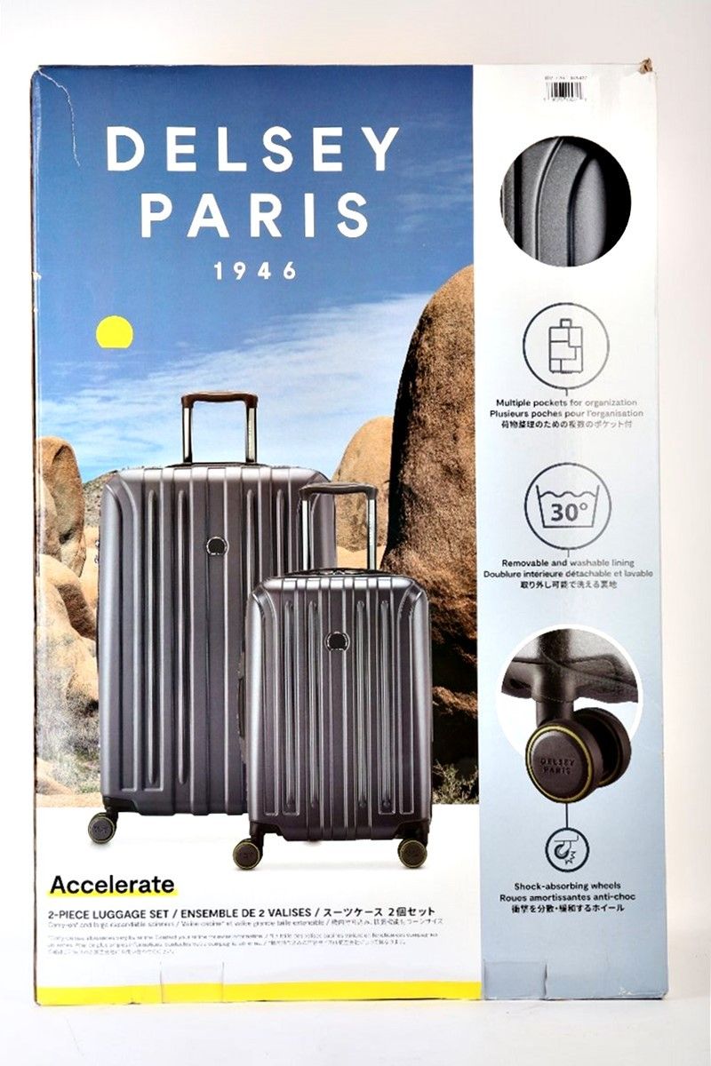 DELSEY スーツケース アクセレイト 2個セット ダークグレー 35.2L 101L