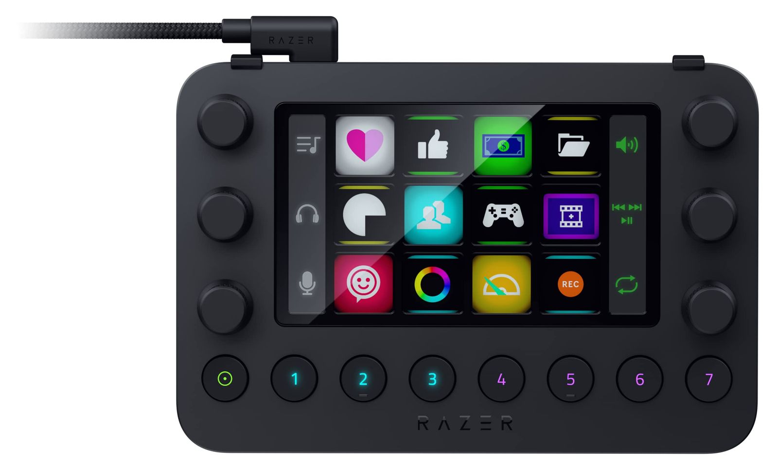 Razer レイザー Stream Controller ライブ配信 - コンテンツ制作用一体型コントローラー 指先でコントロールできる12の触覚 Switchbladeキー 簡単にオーディオ調整が な 6 つのタクタイルアナログダイアルと 2 サイド