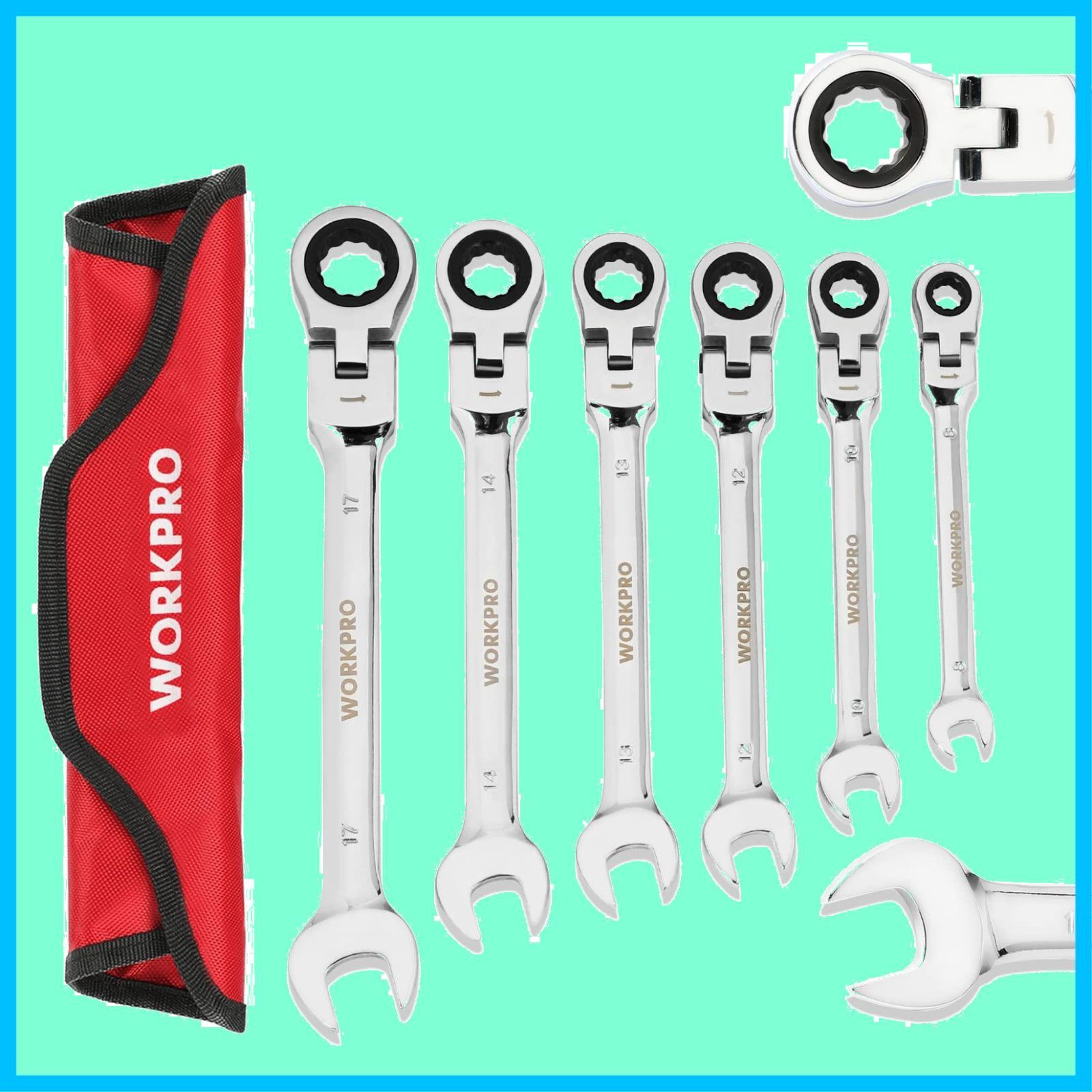 在庫処分】スパナ 両用ヘッド レンチ 角度調整可能 コンビセット 72