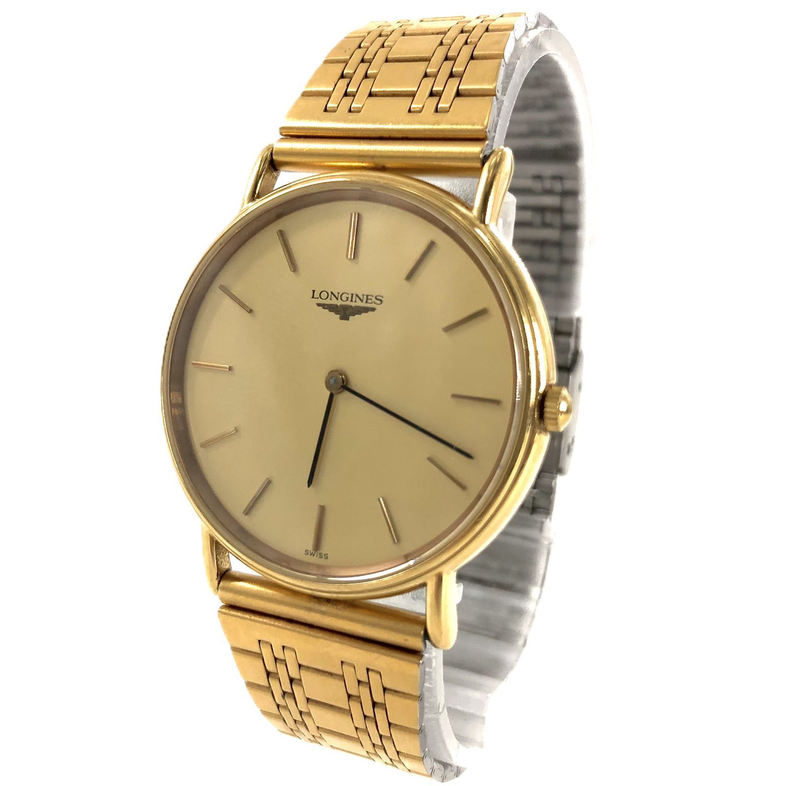 ロンジン L 4 637 2 SS QZ ゴールド文字盤 メンズ腕時計 稼働品 PF 537