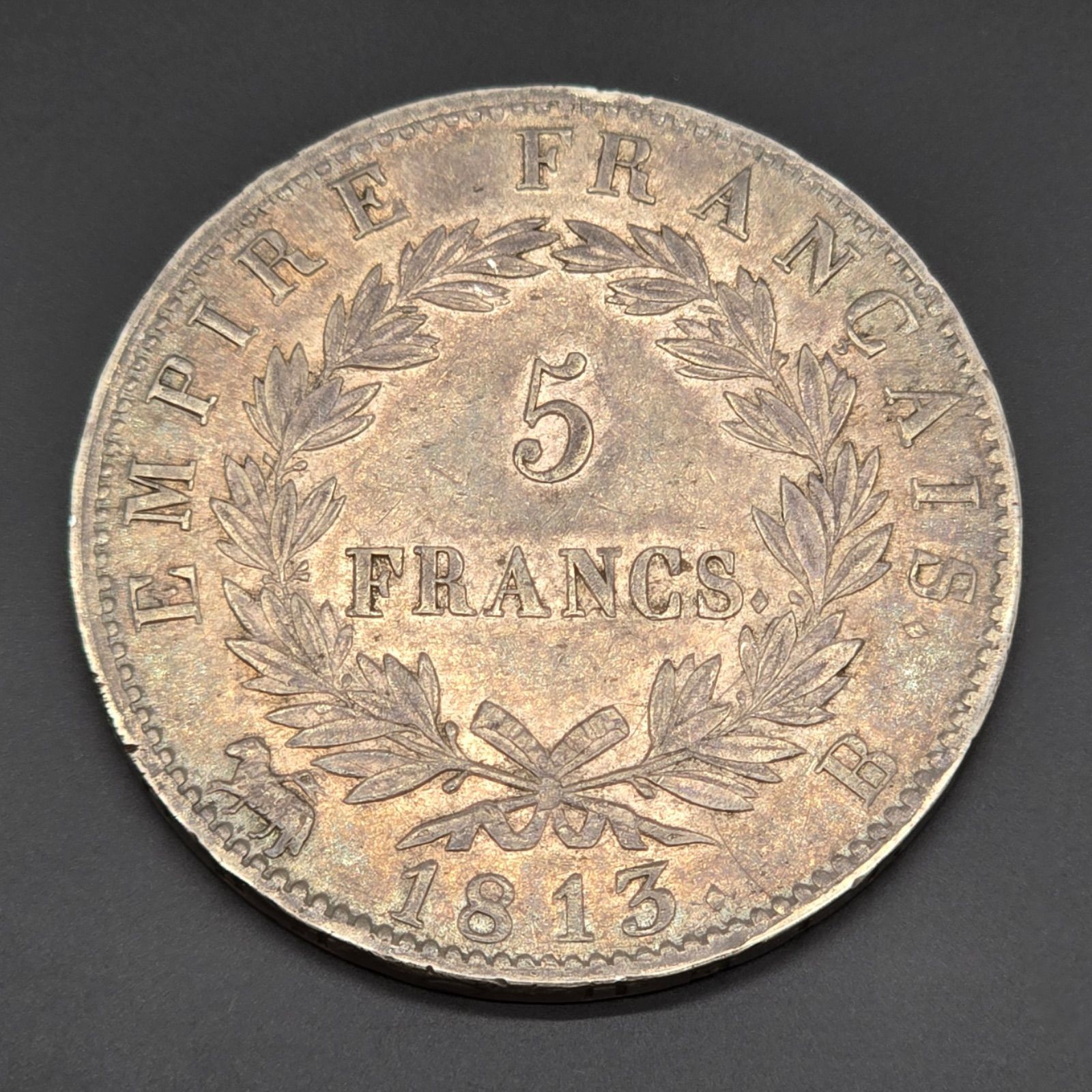 フランス 1813 5フラン銀貨 ナポレオン1世 月桂冠 銀品位900 直径37.2