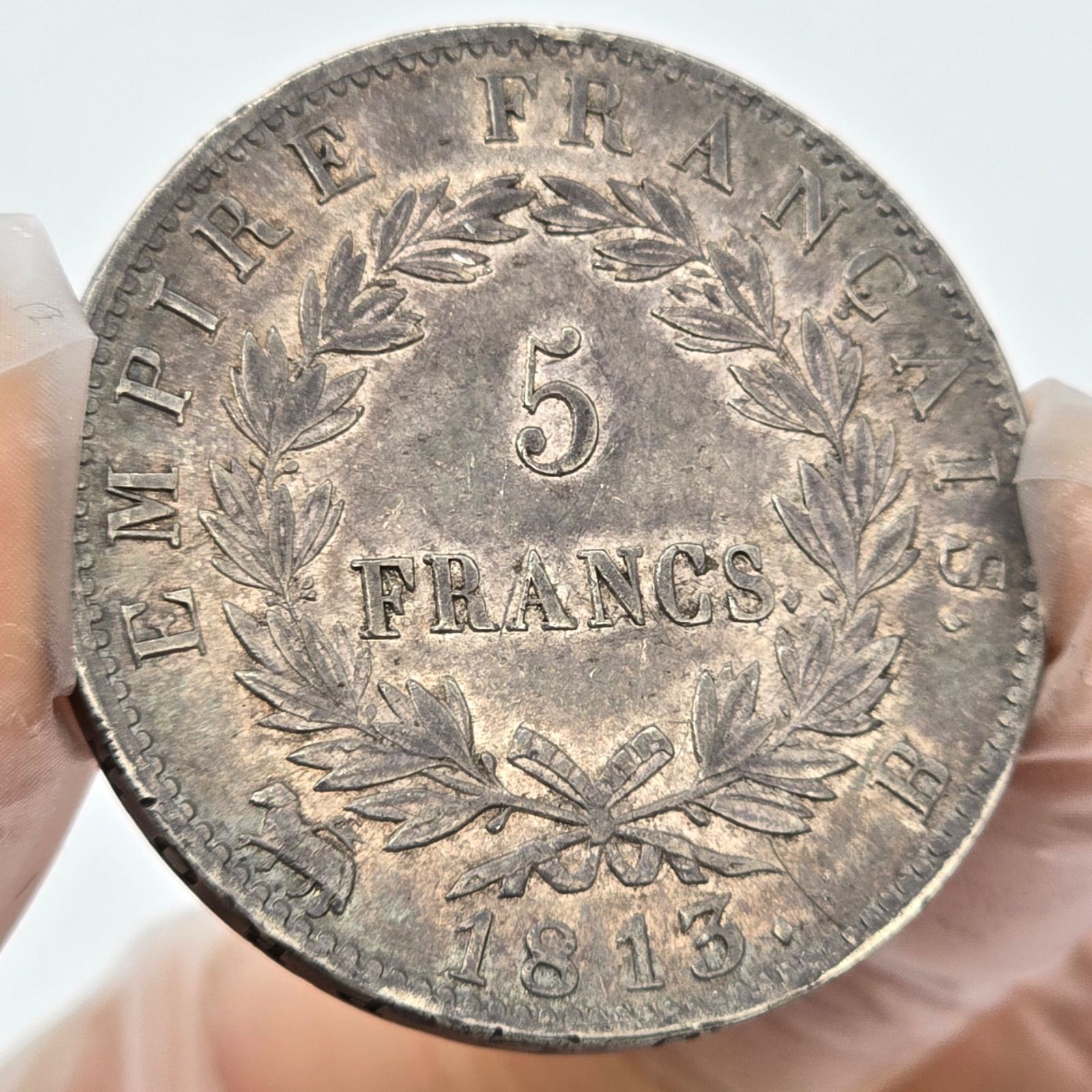 フランス 1813 5フラン銀貨 ナポレオン1世 月桂冠 銀品位900 直径37.2