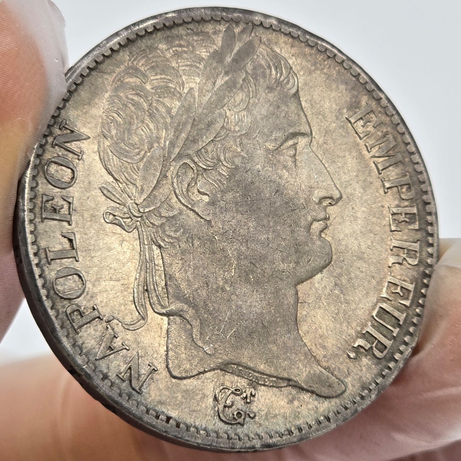 無冠ナポレオン1世銀貨5フランAN13 アンティーク希少 フランス