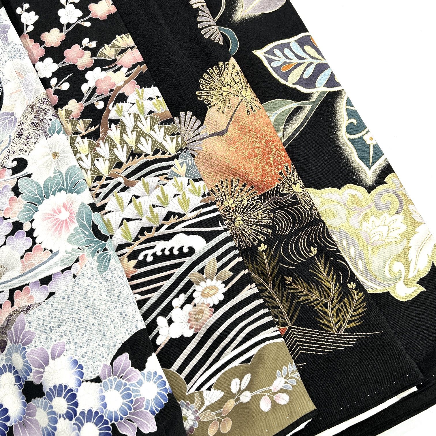 黒留袖 4枚 正絹 着物まとめ売り 同梱購入歓迎 リメイク用 着付け練習