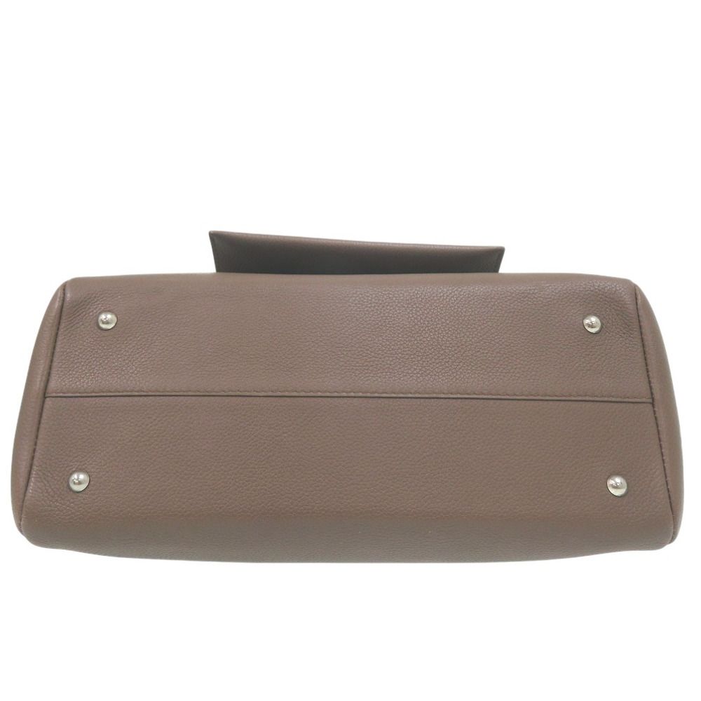 美品 デルボー オールレザー ハンドバッグ レザー ブラウン 2070