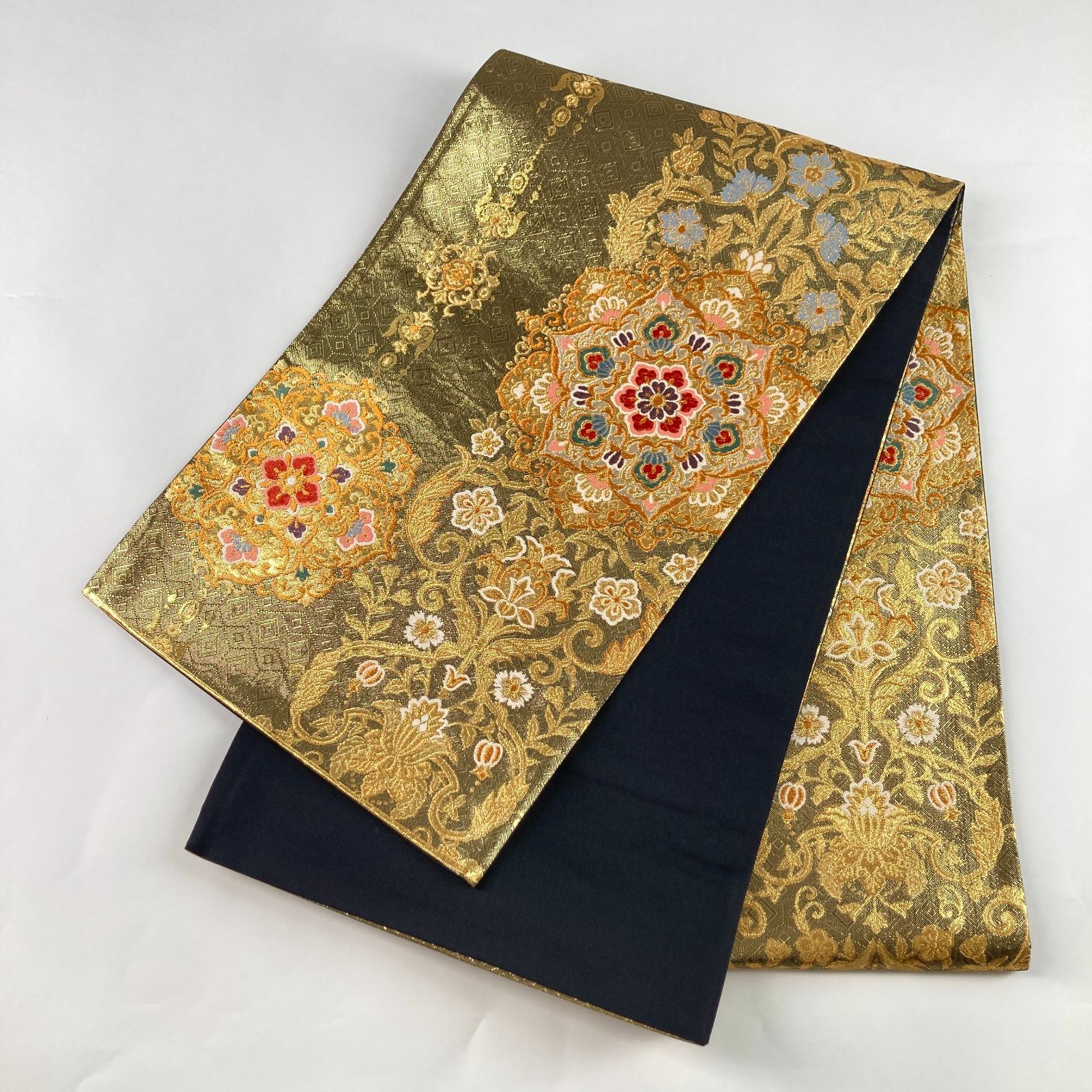 たんす屋 リユース帯 帯 袋帯 金 セミフォーマル フォーマル 引き箔