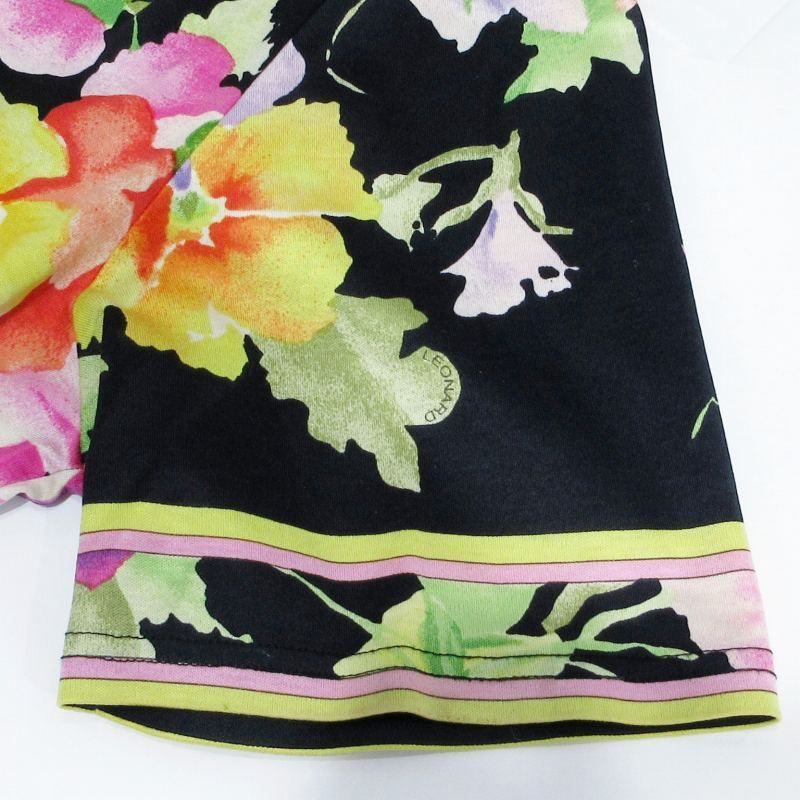 レオナール LEONARD FASHION カットソー 花柄 フラワー プリント ロゴ