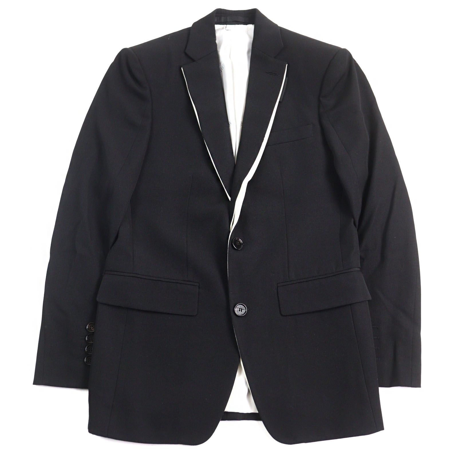 極美品○BURBERRY LONDON バーバリーロンドン 4559227 バイカラー 裏地ロゴ総柄 シングル ドッキング テーラードジャケット 44 正規品 極美品○BURBERRY LONDON バーバリーロンドン 4559227 ウール100% バイ