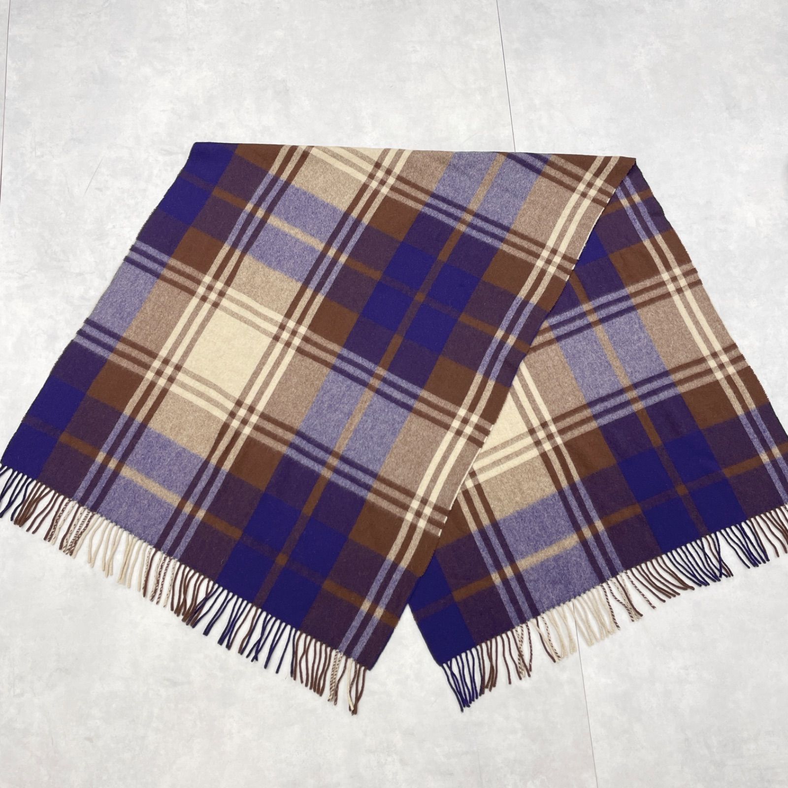 Joshua Ellis ジョシュアエリス 大判ストール チェック柄 アンゴラ