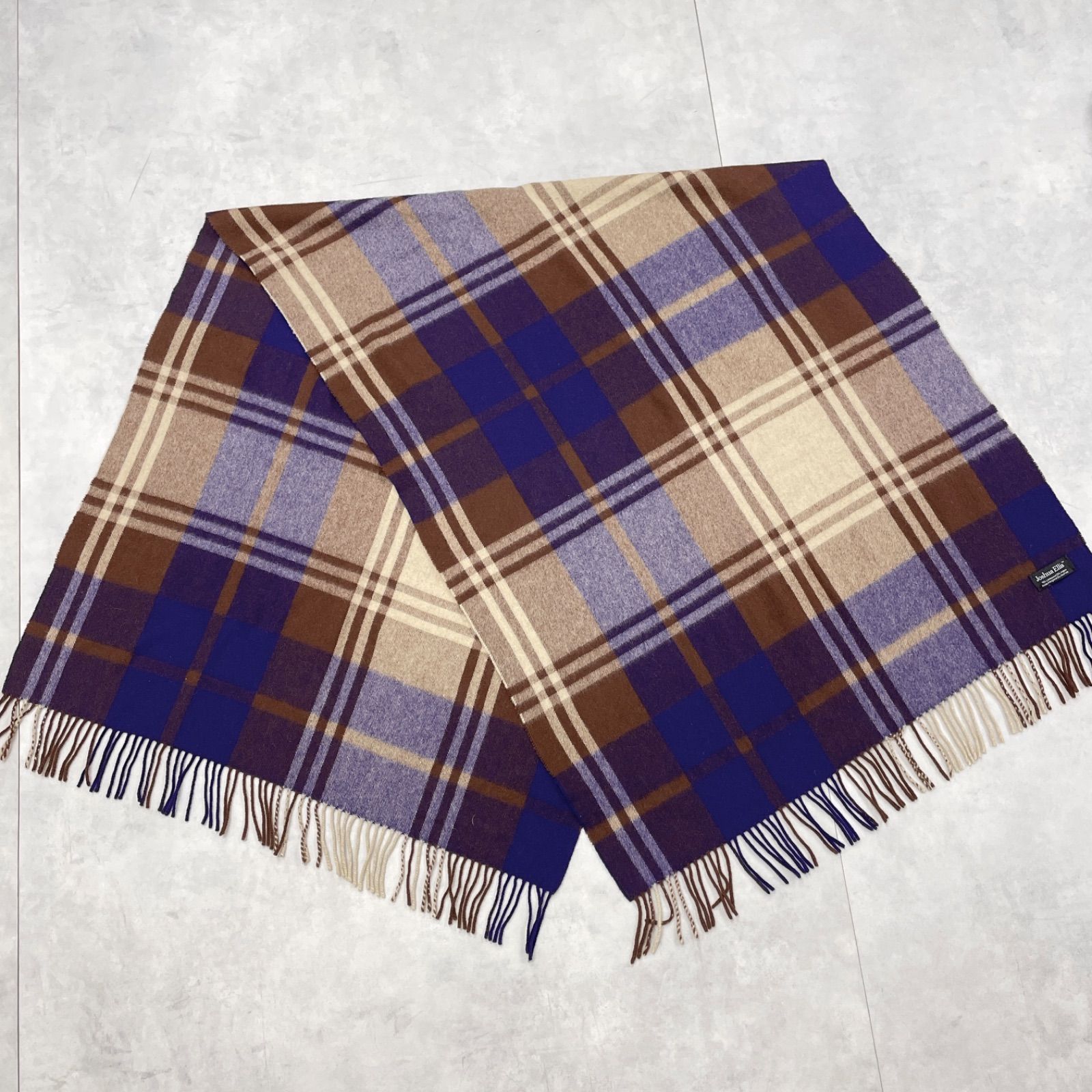 Joshua Ellis ジョシュアエリス 大判ストール チェック柄 アンゴラ