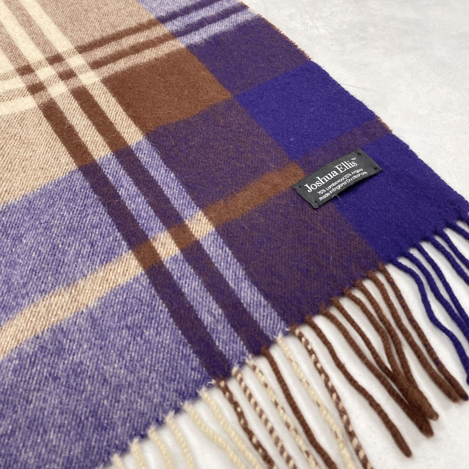 Joshua Ellis ジョシュアエリス 大判ストール チェック柄 アンゴラ