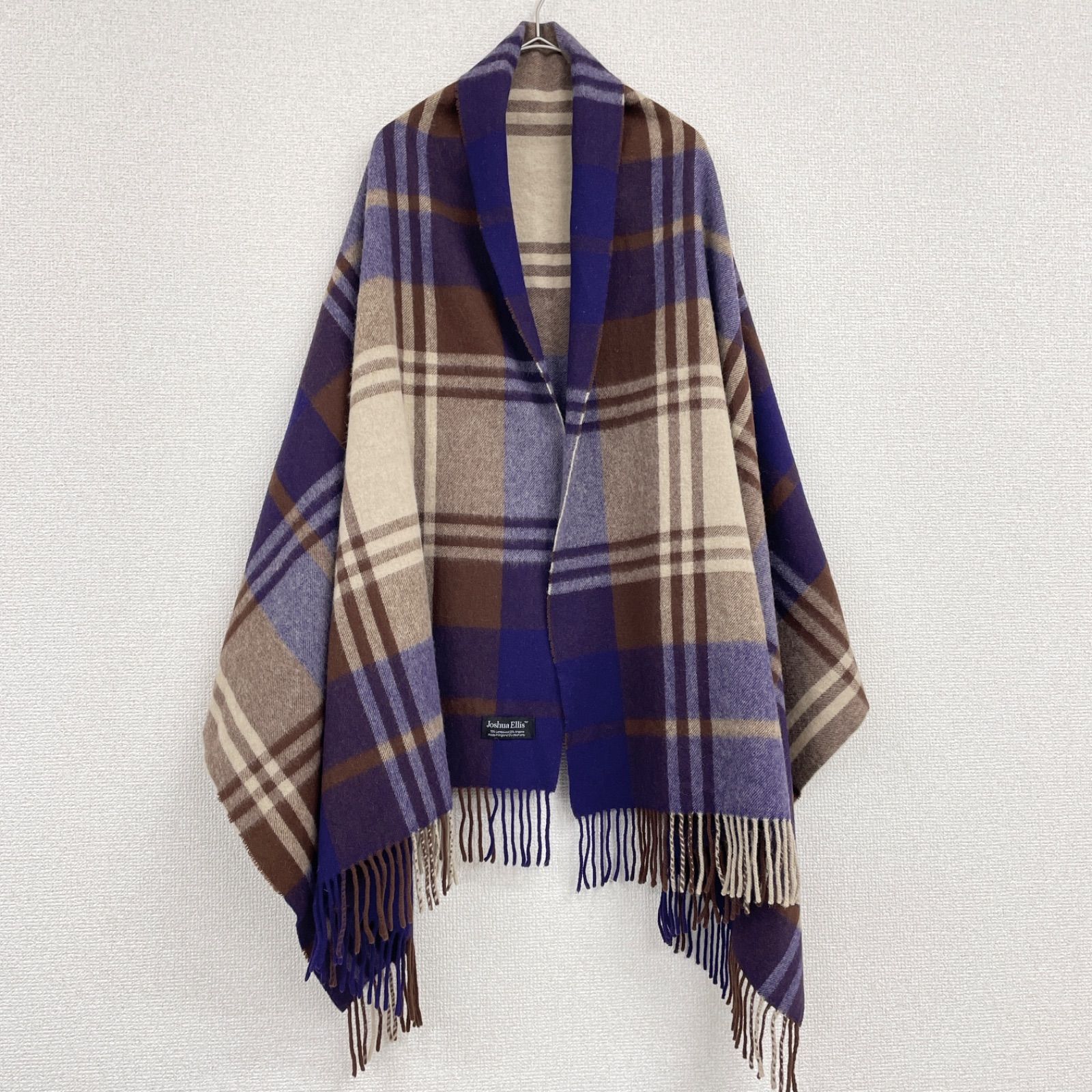 Joshua Ellis アンゴラウール 大判ストール チェック Joshua Ellis ジョシュアエリス 大判ストール チェック柄 アンゴラ