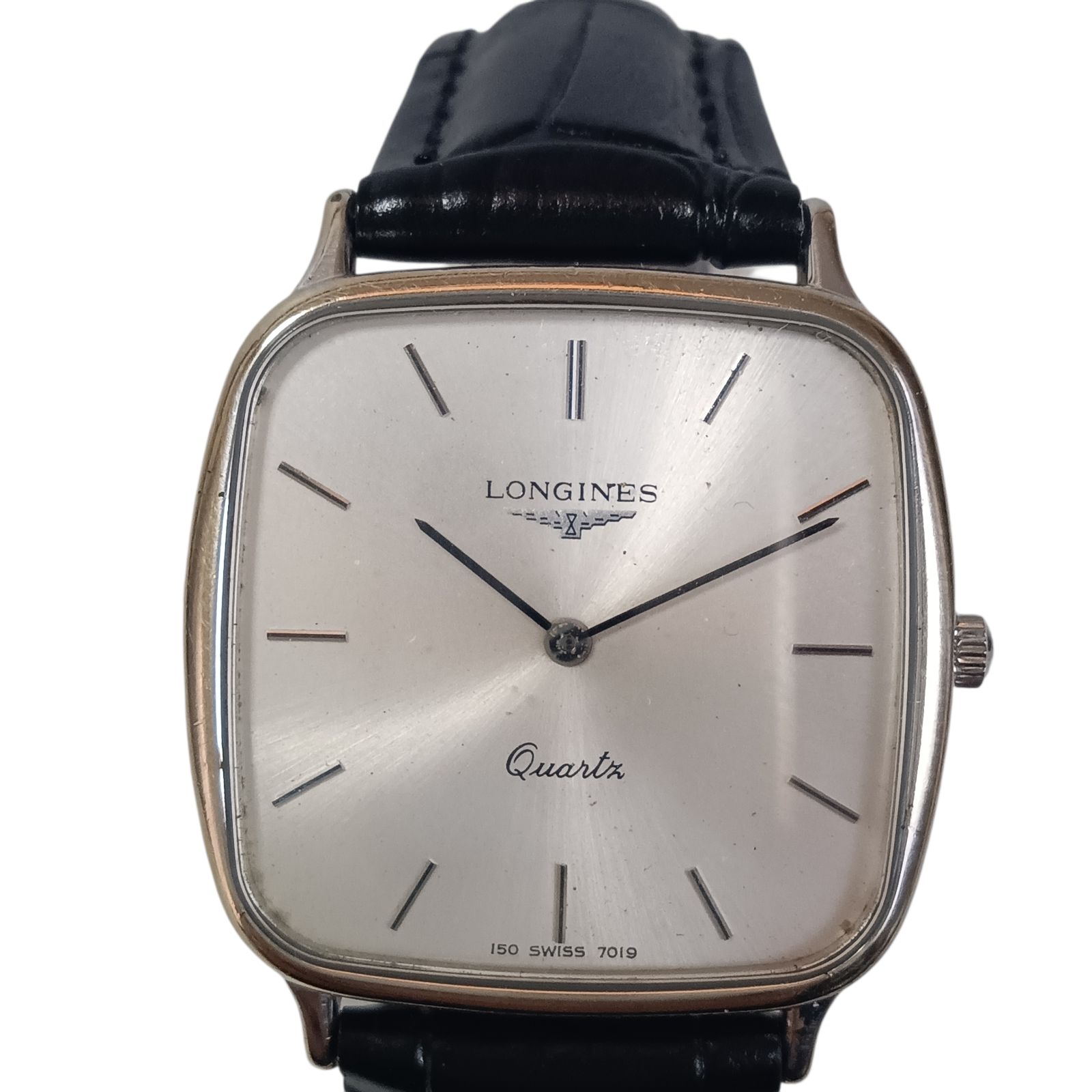 稼働 1209-5 LONGINES ロンジン メンズ腕時計 クォーツ スクエア シルバー文字盤