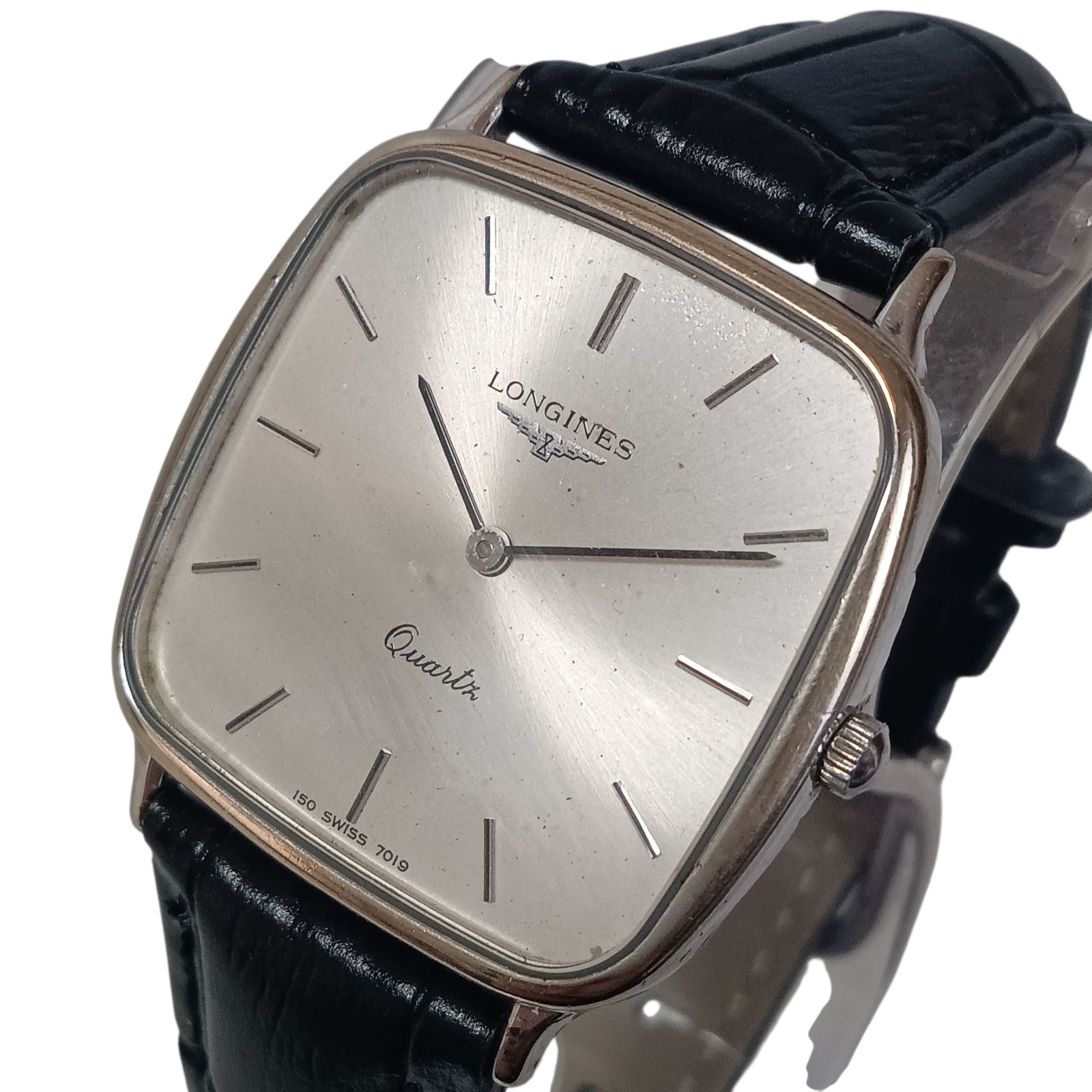 稼働 1209 5 LONGINES ロンジン メンズ腕時計 クォーツ スクエア シルバー文字盤