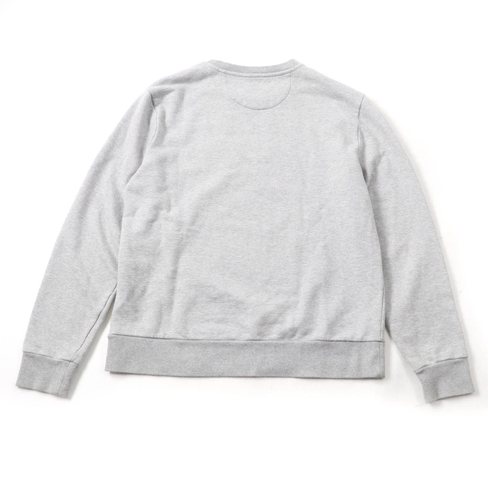 MONCLER グレー クルーネック トレーナー 美品☆MONCLER モンクレール コットン100% ロゴ刺繍入り クルーネック