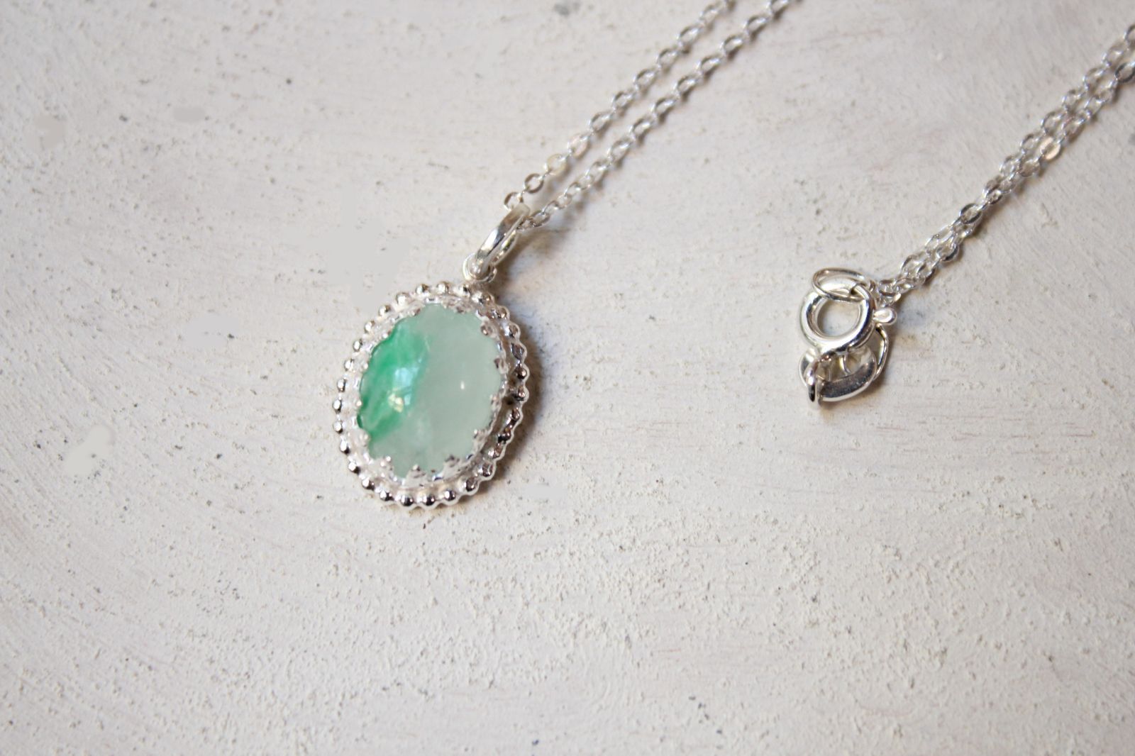  エメラルド イン クオーツのネックレス SV 925 azur ネックレス ペンダント アクセサリー