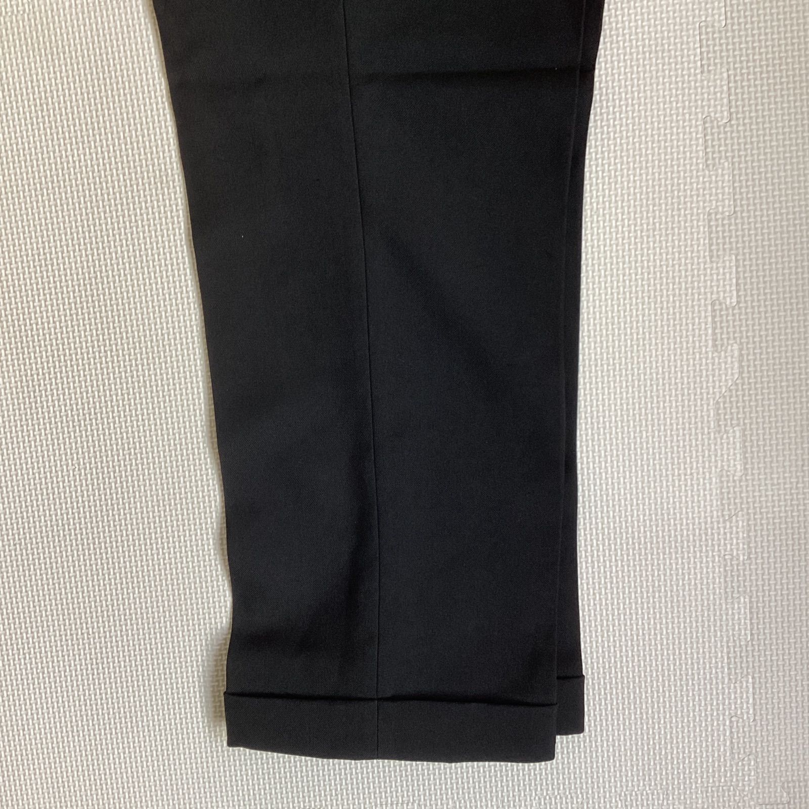 学生ズボン W73 裾上げ済み《股下68》 黒 サージ ワンタック