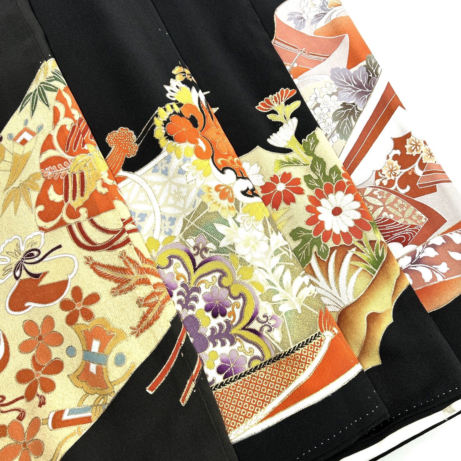 黒留袖 4枚 正絹 着物まとめ売り 同梱購入歓迎 リメイク用 着付け練習