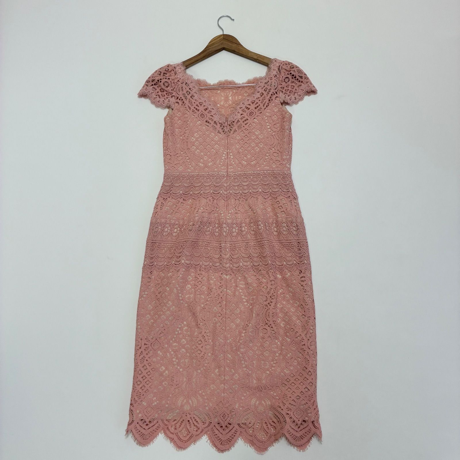 TADASHI SHOJI タダシショージ☆キャップスリーブレースミディドレス 