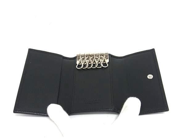 BVLGARI ブルガリ キーケース ウィークエンド 32583 ブラック グレー PVC×レザー ユニセックス 6連 シルバー金具【本物保証】 BVLGARI - BVLGARI ブルガリ キーケース ウィークエンド 32583
