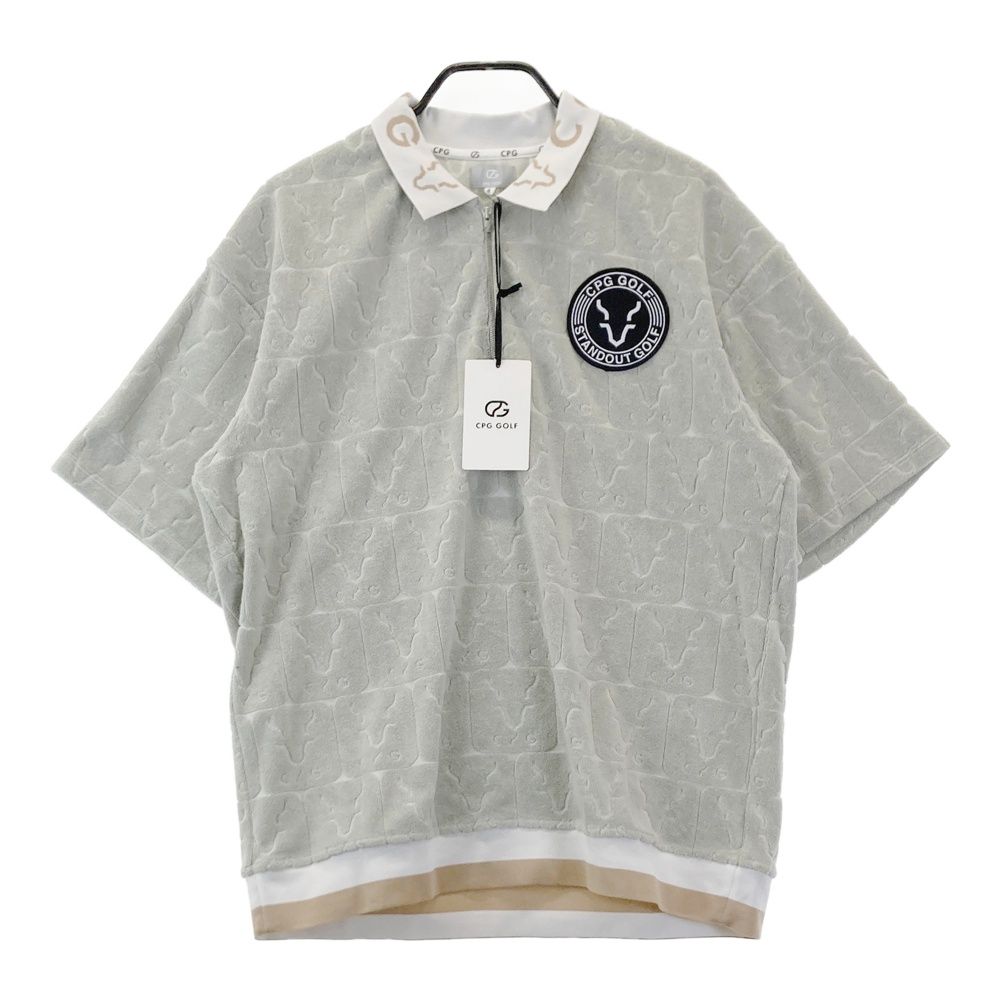 サイズ：4 CPG GOLF シーピージーゴルフ ハーフジップ パイル半袖