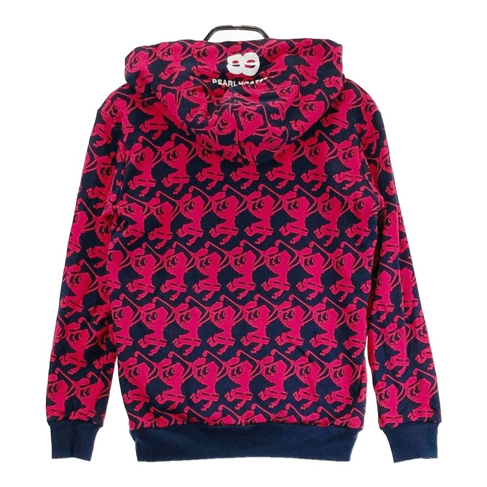 サイズ 0 PEARLY GATES パーリーゲイツ ×スポンジボブ スウェットジップパーカー 総柄 ネイビー系 ゴルフウェア レディース ストスト