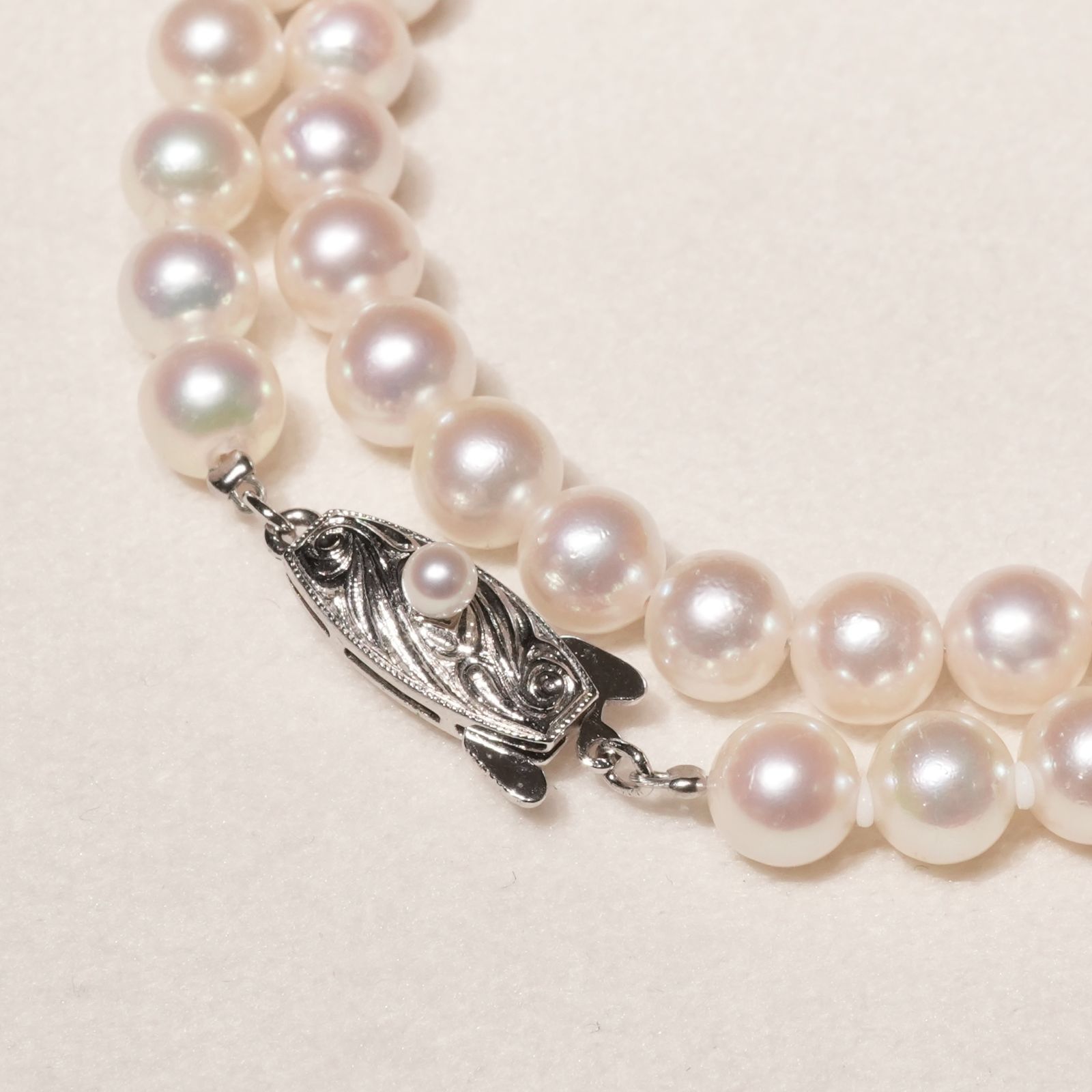 田崎真珠 パール シルバー 真珠 ネックレス 24-3350 M