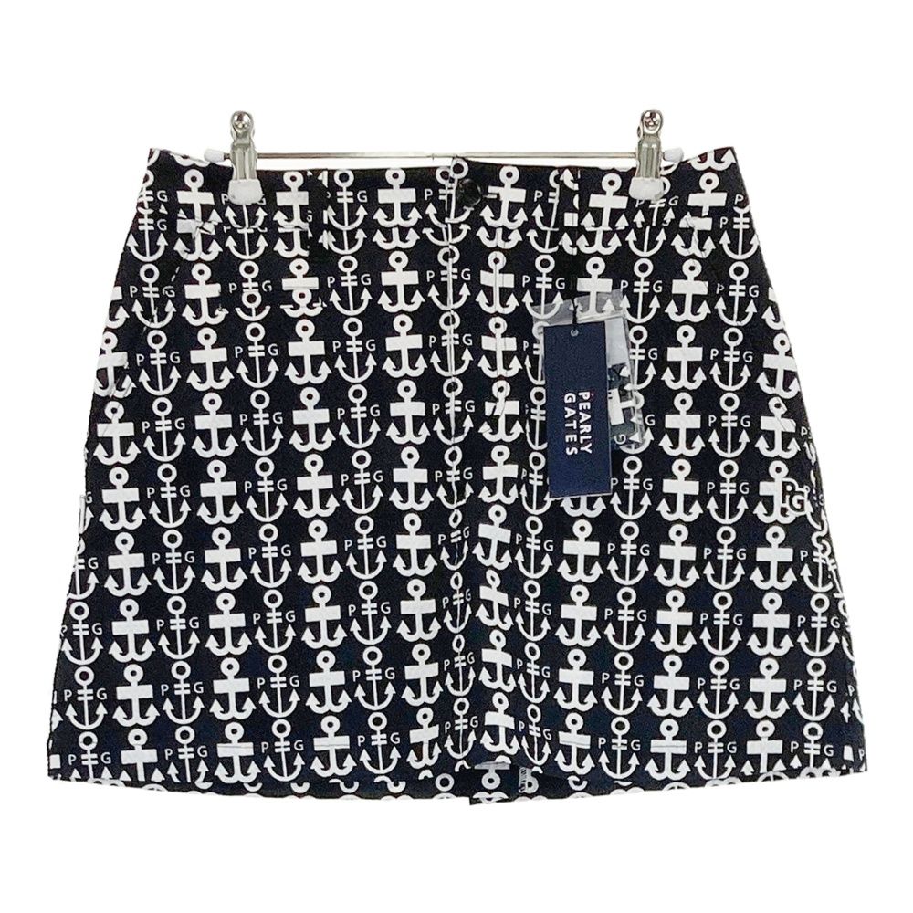 サイズ 1 PEARLY GATES パーリーゲイツ スカート ロゴアンカー柄 ブラック系 ゴルフウェア レディース ストスト