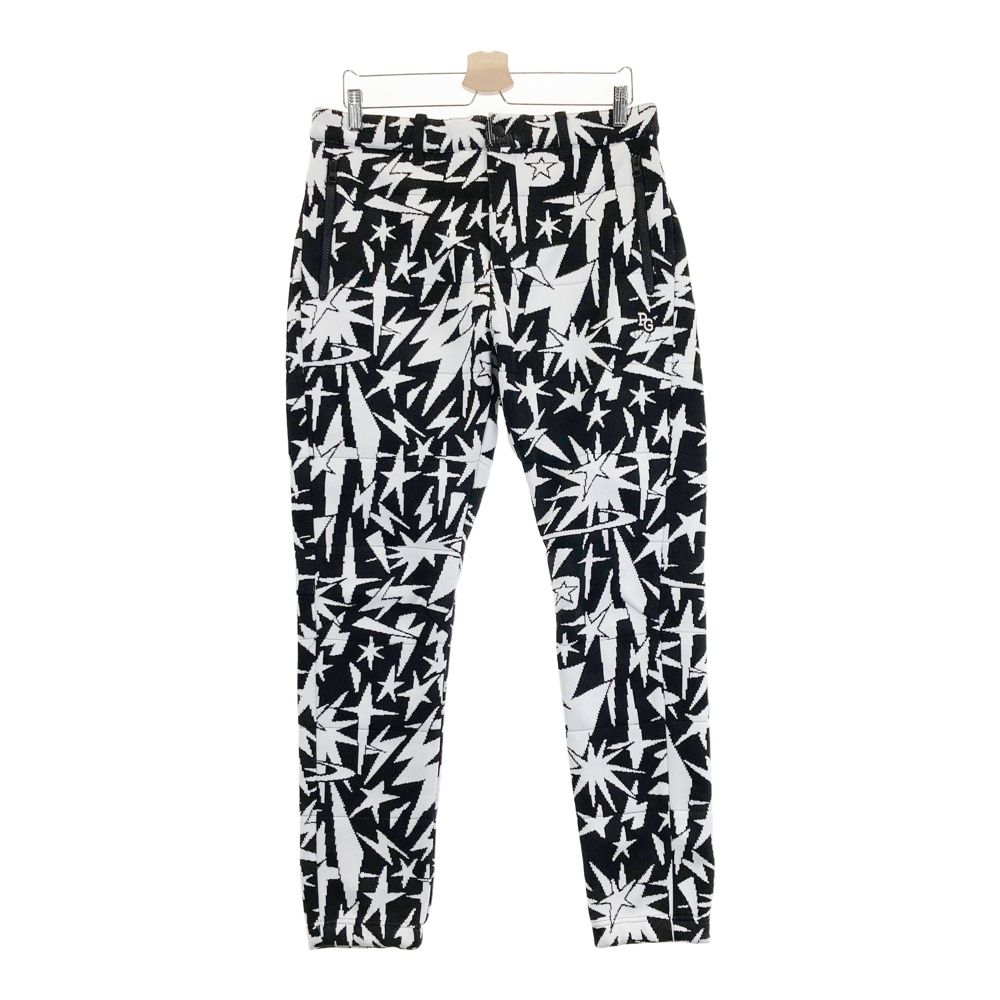 サイズ 6 PEARLY GATES パーリーゲイツ モデル ストレッチ ニットパンツ 総柄 ブラック系 ゴルフウェア メンズ ストスト