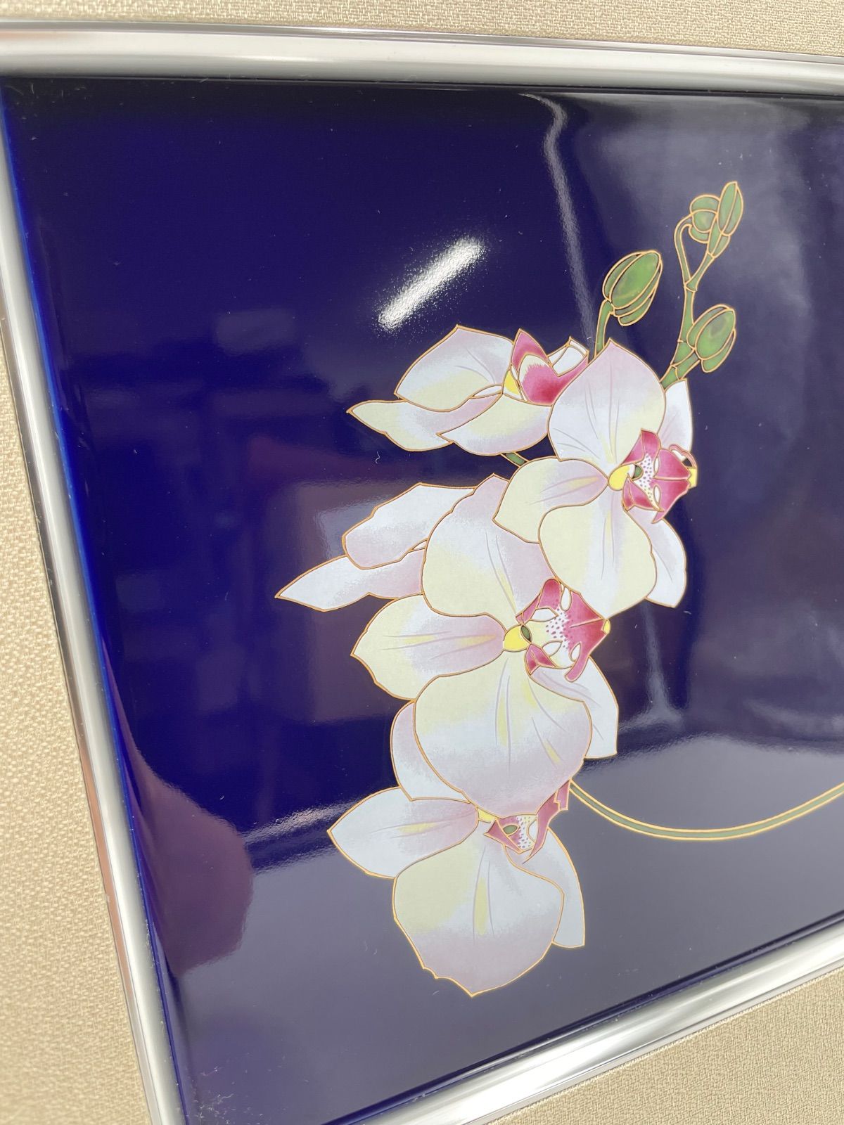 CS2086 香蘭社 ルリ胡蝶蘭 陶額 壁掛け - メルカリ
