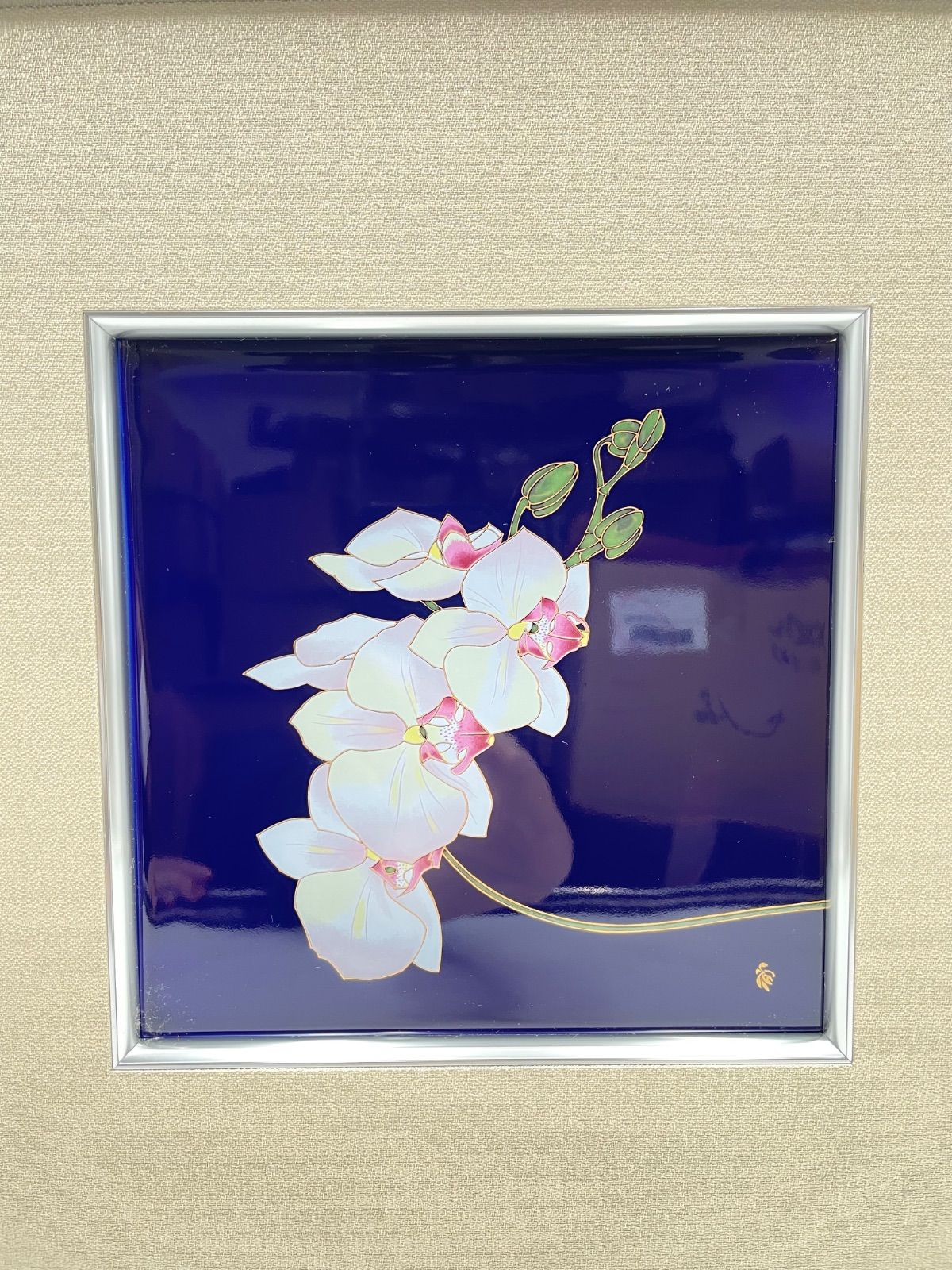 CS2086 香蘭社 ルリ胡蝶蘭 陶額 壁掛け - メルカリ