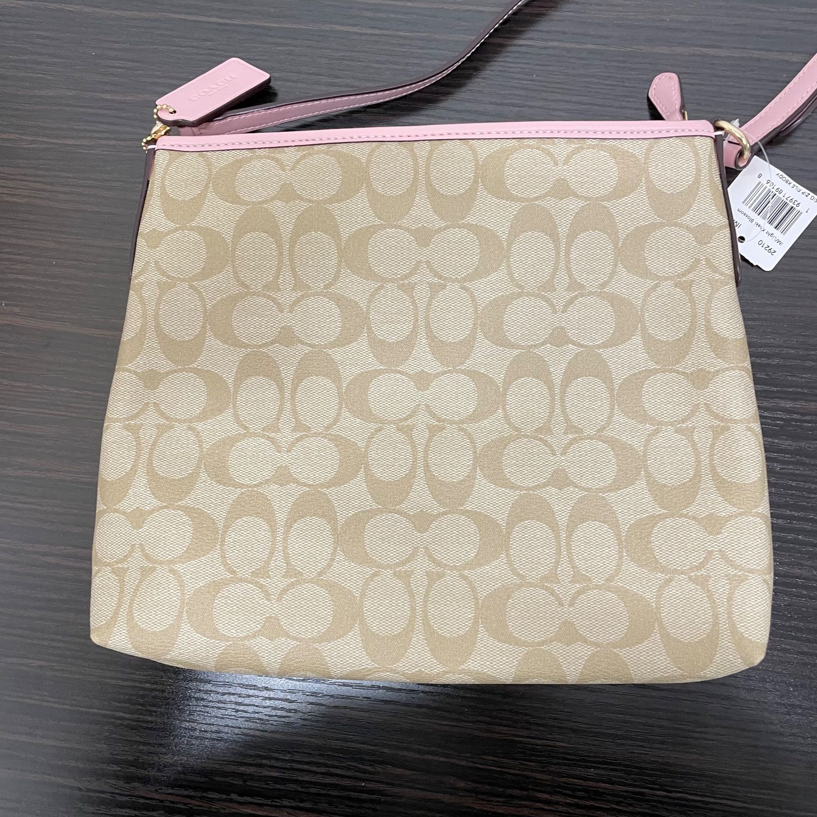 未使用】COACH コーチ ショルダーバッグ 斜め掛け シグネチャー柄 PVC