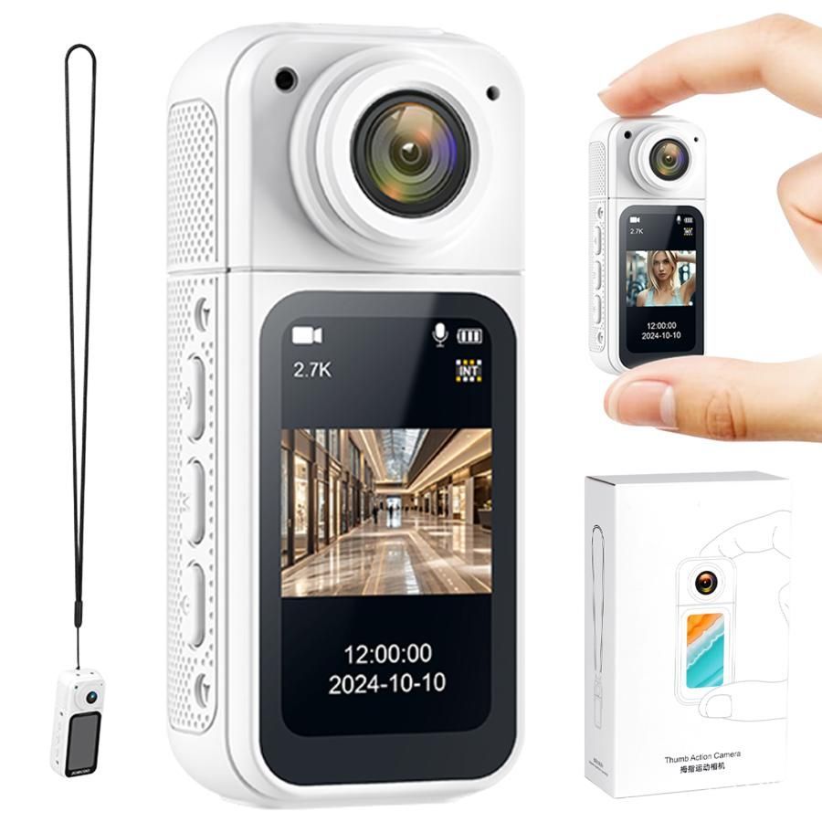 2561 アクションカメラ ホワイト 小型 wifi リアルタイム ウェアラブル