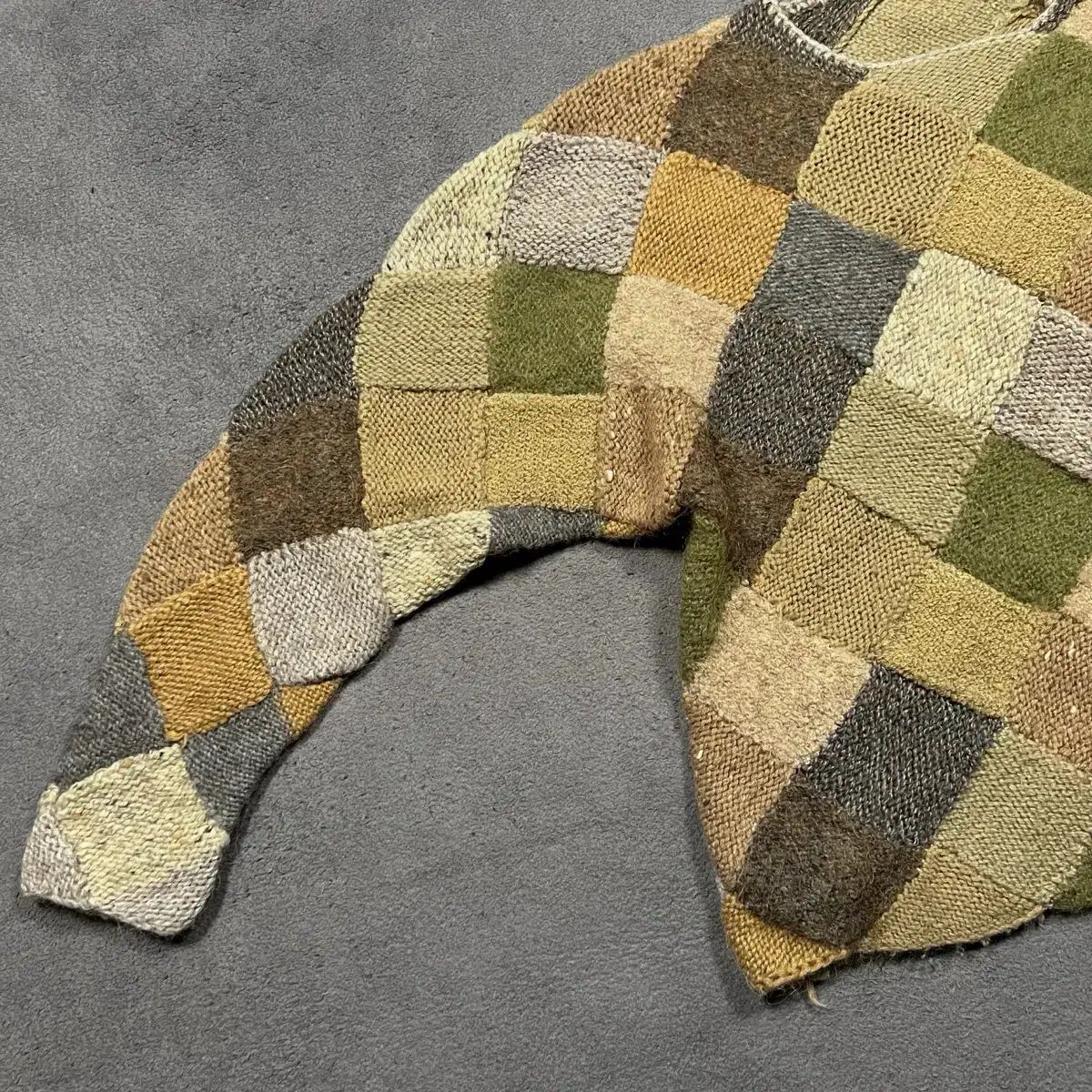 80's ISSEY MIYAKE イッセイミヤケ パッチワーク ウール ニット - メルカリ