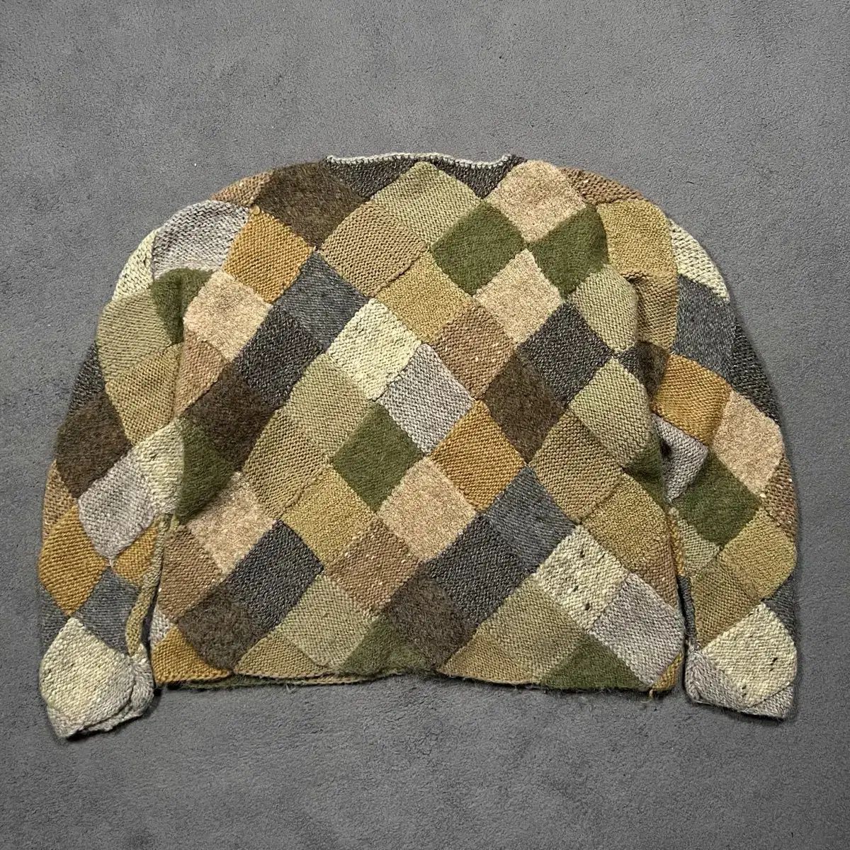 80's ISSEY MIYAKE イッセイミヤケ パッチワーク ウール ニット - メルカリ