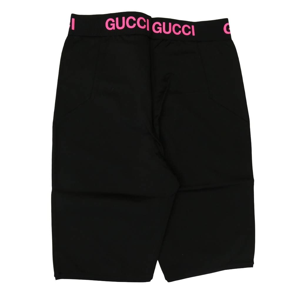 GUCCI グッチ 688421 XJDS 5 イタリア製 リブロゴ テクニカルジャージー バイカー ショートパンツ ショーツ レギンス ブラック系 XS