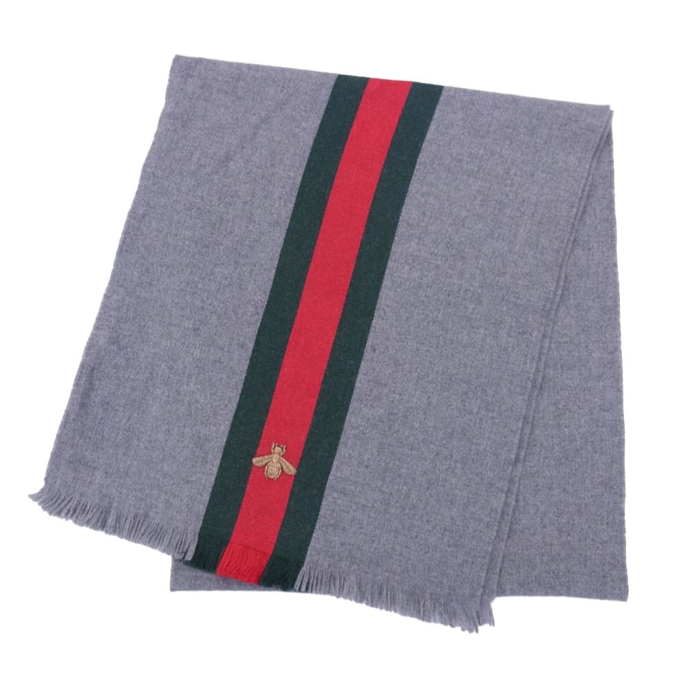 GUCCI グッチ 475513 カシミヤシルク混 ビー ハチ刺繍 マフラー