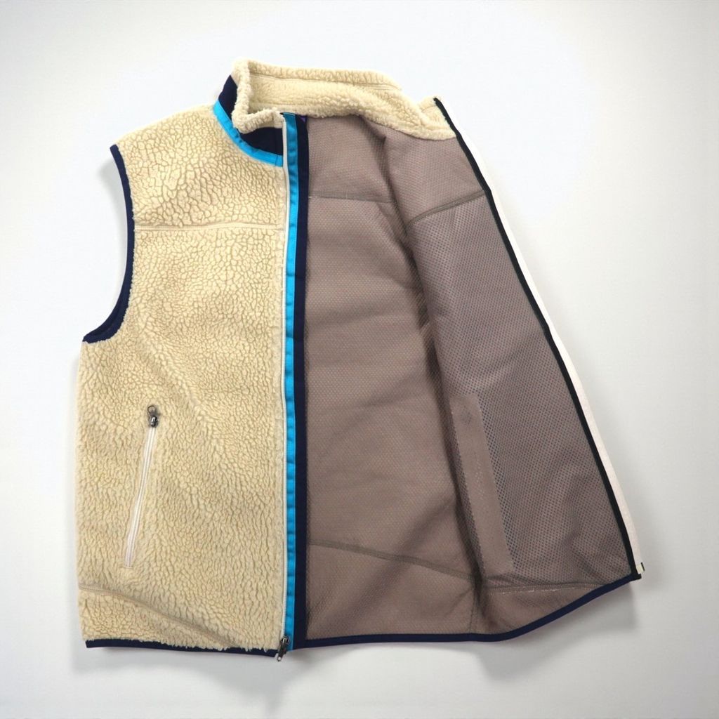 Patagonia クラシック レトロ X Classic RetroX Vest ボア フリースベスト S ナチュラル × ネイビー 23047