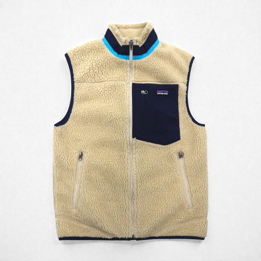Patagonia クラシック レトロ X Classic RetroX Vest ボア フリースベスト S ナチュラル ネイビー 23047