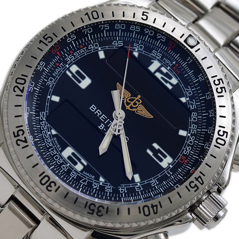 ブライトリング B 1 デジアナ クロノグラフ ブラック文字盤 クォーツ SS