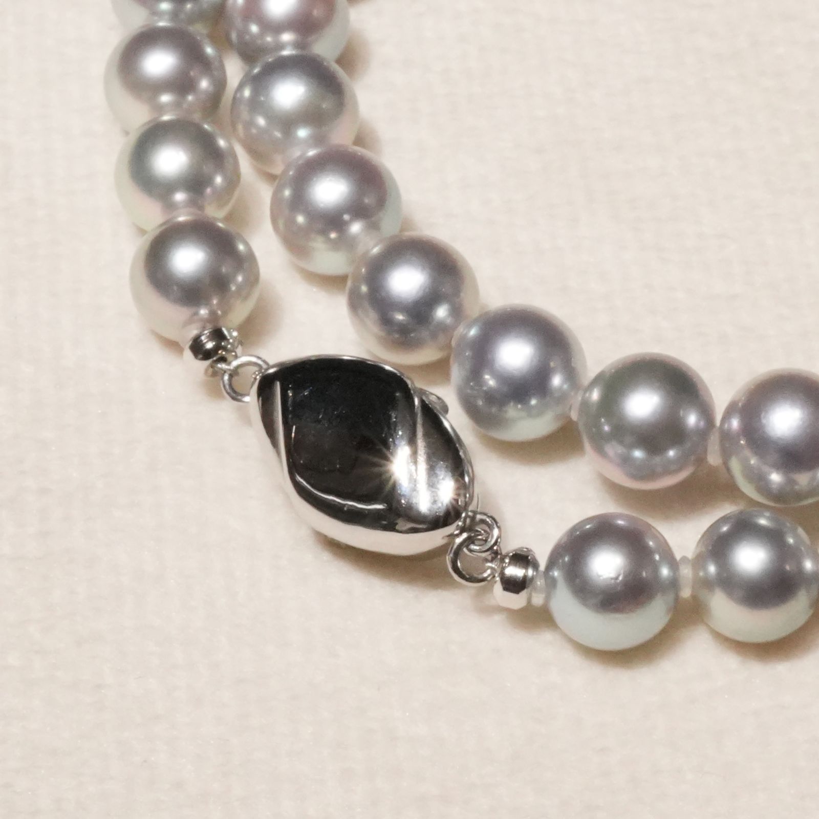 CCM刻印 パール ネックレス イヤリング セット グレー 25-2216 M