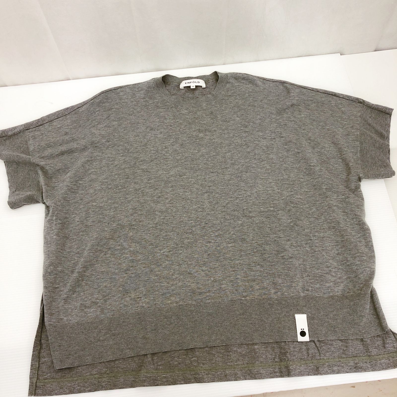 ENFOLD エンフォルド トップス 半袖 コットン100％ 38 グレー