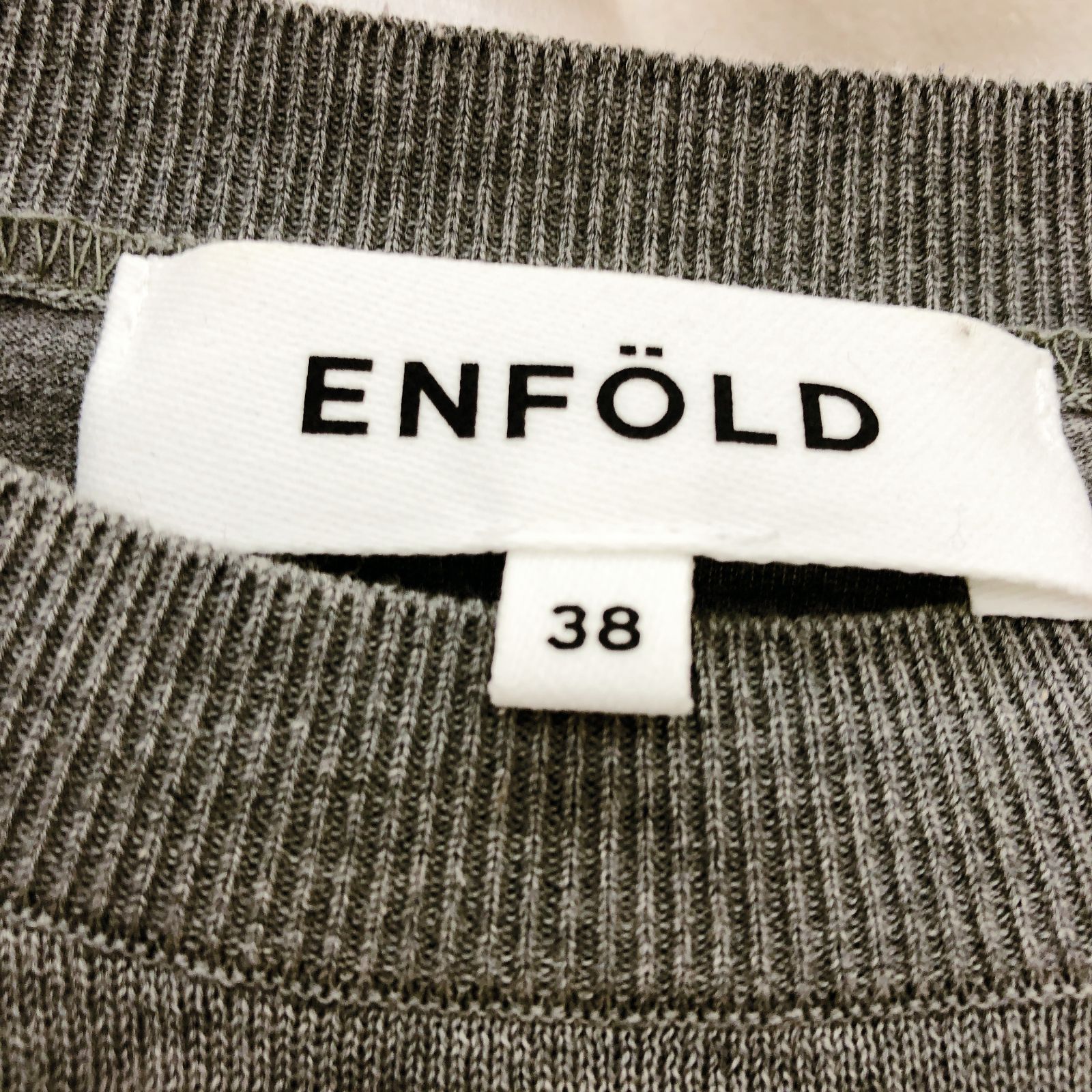 ENFOLD エンフォルド トップス 半袖 コットン100％ 38 グレー