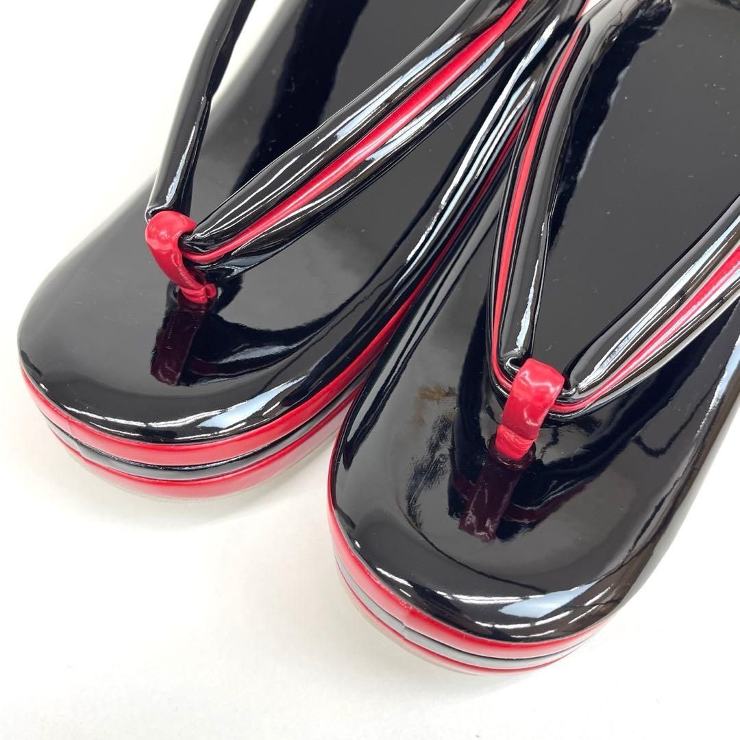 着物と帯 時流 Z 25992 t◆ 草履◆3段 Lサイズ 黒×赤