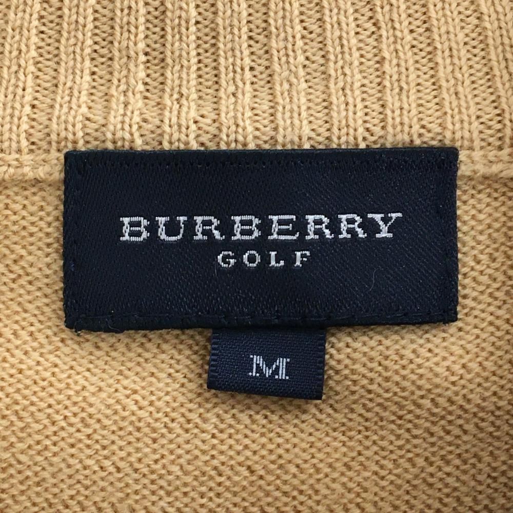 美品】バーバリーゴルフ ニットジャケット ベージュ×黒 チェック柄