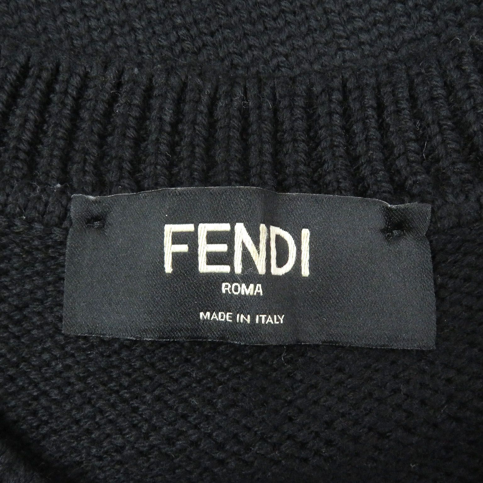 フェンディ　セーター　52 美品□FENDI フェンディ 2022年製 FZX088 ウール100％ FFロゴ ズッカ
