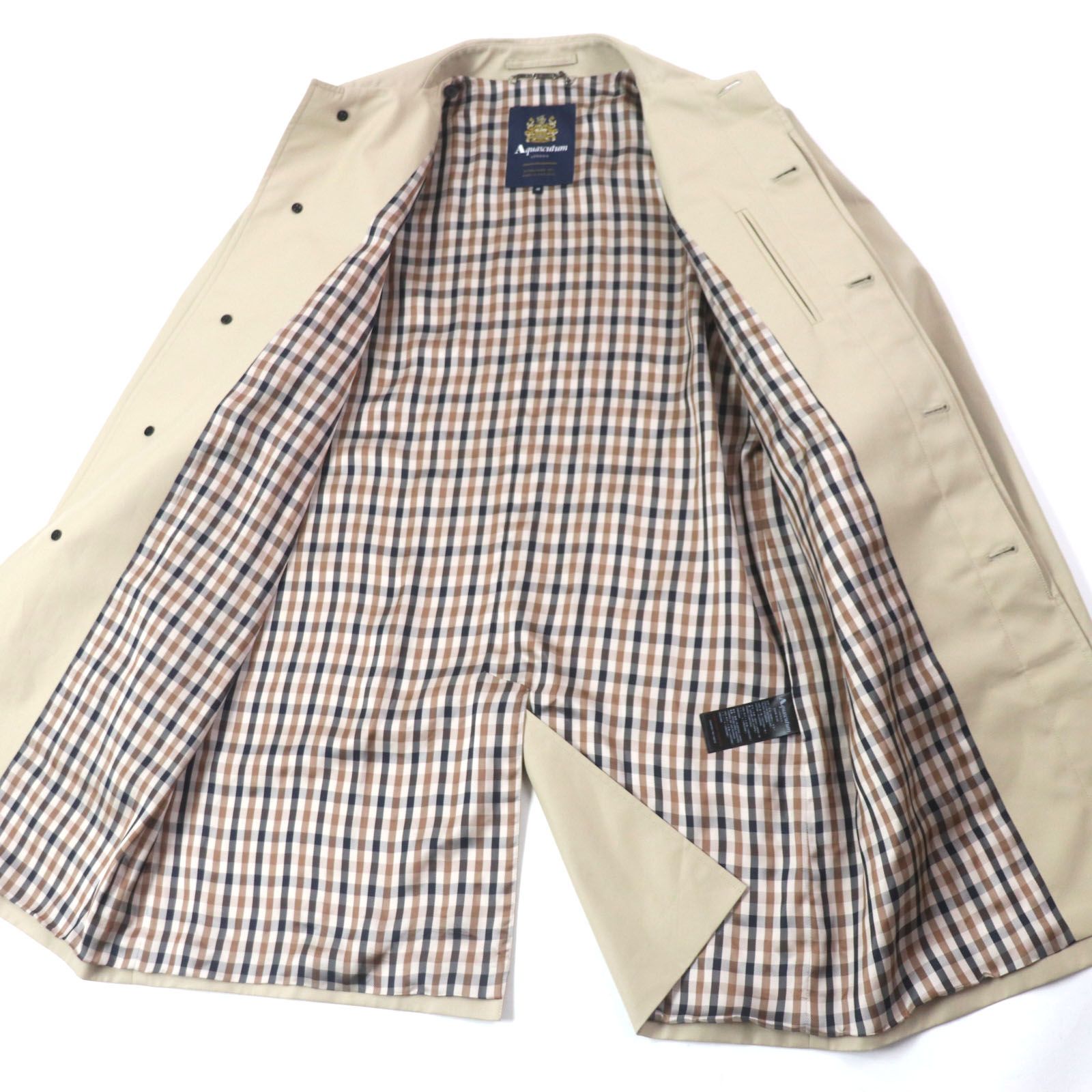 極美品▽Aquascutum アクアスキュータム コットン100% 裏地チェック柄