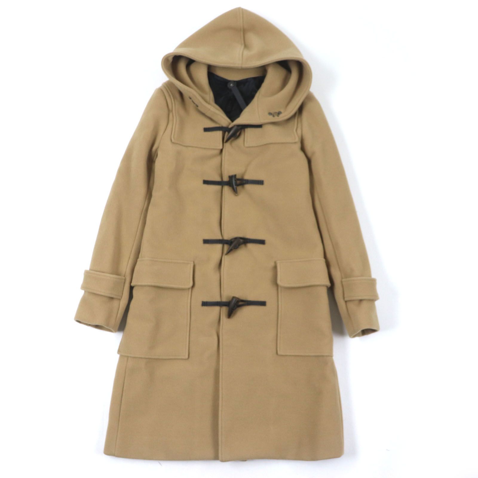 未使用品▼wjk ダブルジェイケイ 1842 w177K ホーンボタン レザーループ ファインウール ダッフルコート キャメル M ガーメント付き イタリア製 正規品 メンズ