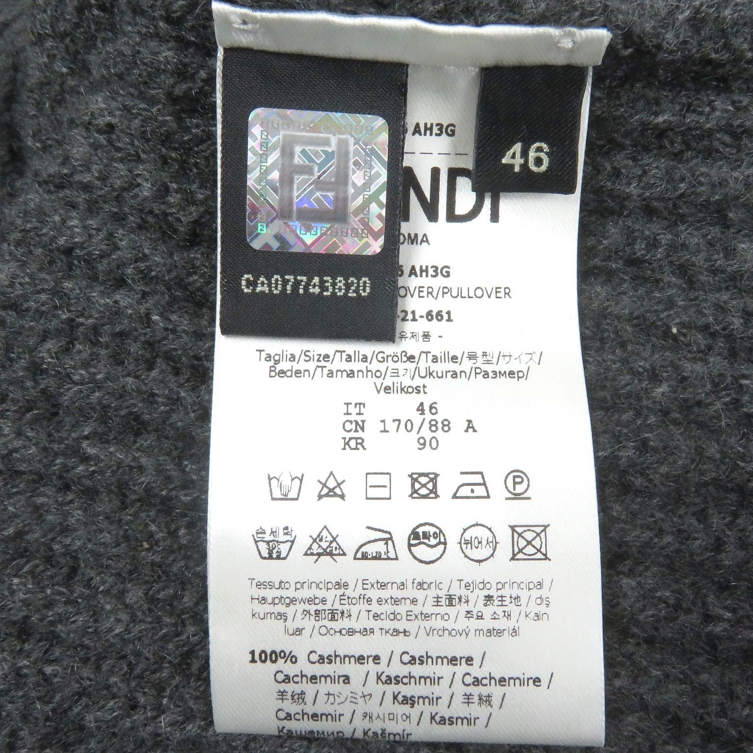 未使用品□FENDI フェンディ 2021年製 FZY496 カシミヤ100% ロゴ