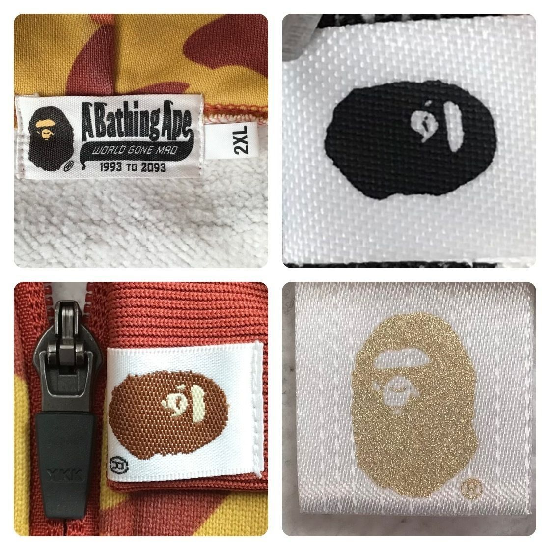 ☆2XL☆ Orange Camo フルジップ パーカー a bathing ape BAPE full